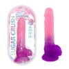COTTON CANDY - SUGAR CRUSH SILICONE DILDO PINK/PURPLE 6"
