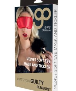Velvet Soft Eye Mask And Tickler Black - Guilty Pleasure