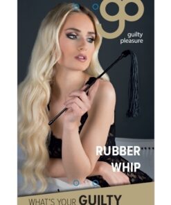 Rubber Whip Large Black - Guilty Pleasure