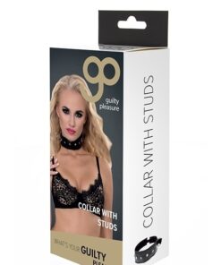 Collar With Studs 2 Black - Guilty Pleasure