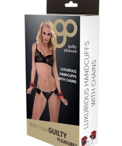 Luxurious Handcuffs With Chains Red - Guilty Pleasure