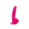 8" Slim Jelly With Suction Pink