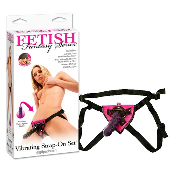 Fetish Fantasy Series Vibrating Strap-On Set Purple · fotografía 1