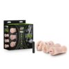 M for Men - 3-Pack Self-Lubricating Vibrating Stroker Sleeve Kit - Vanilla