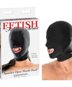 Fetish Fantasy Series Spandex Open Mouth Hood-Black