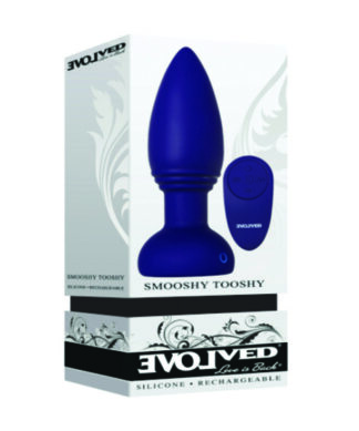 Plug Anal Vibratorio de Silicona Smooshy Tooshy Azul Evolved