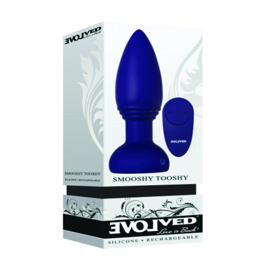 Plug Anal Vibratorio de Silicona Smooshy Tooshy Azul Evolved