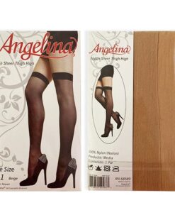 Angelina Nylon Sheer Thigh High - Beige
