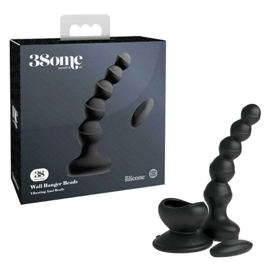 Beads Anales Vibratorios con Ventosa 3Some Wall Banger Black Pipedream