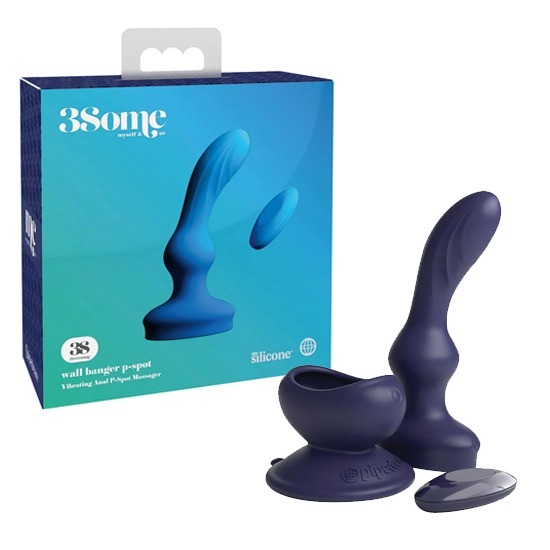 Plug Anal Vibratorio Masajeador de Próstata con Ventosa 3Some Wall Banger Blue Pipedream