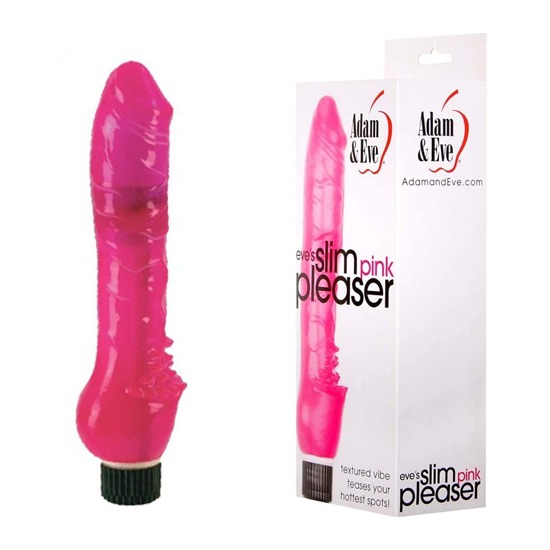 Vibrador con Textura Eve's Slim Pink Pleaser Adam & Eve 18 cm