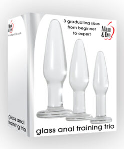 Kit de Entrenamiento Anal con 3 plugs Anales de Vidrio Adam & Eve