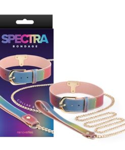 Spectra Bondage - Collar &  Leash - Rainbow