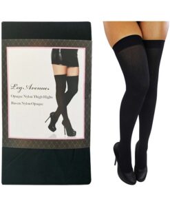 Opaque Thigh Highs - One Size - Black
