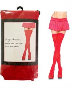 Opaque Thigh Highs - One Size - Red
