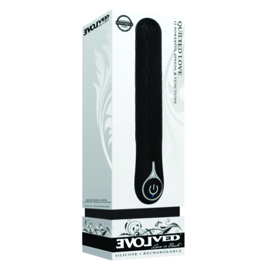 Vibrador de Silicona Texturizado Quilted Love Negro 18cm Evolved