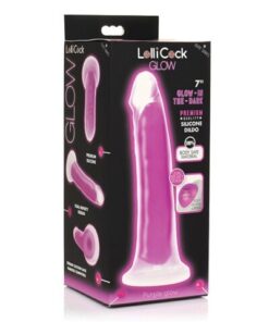 Lollicock 7" Glow-in-the-Dark Silicone Dildo - Purple