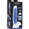 Lollicock 7" Glow-in-the-Dark Silicone Dildo w/ Balls - Blue
