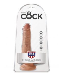 King Cock 6" Cock with Balls - Tan