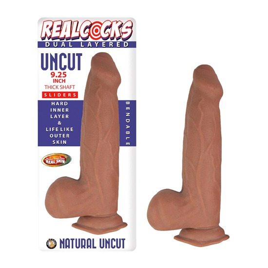 Dildo Realista Dual Layered Uncut Realcocks 24cm Café Nasstoys