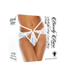 Butterfly Strap Lace Thong Panty, White