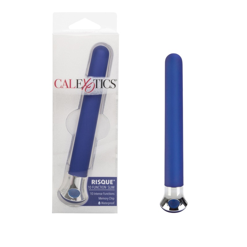 Vibrador tipo Slim 10 Funciones Risque Blue CalExotics