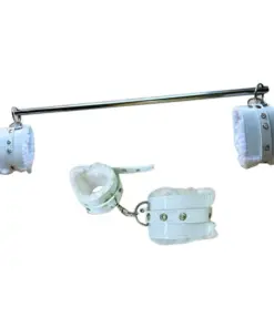 Esposas Cama Charol Blanco con Damiante