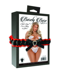 Triple Strap Lace Thong & Gloves, Plus Size, White