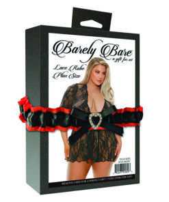 Lace Robe Plus Size Black