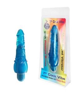 WATRPRF 7"COCK VIBE-PLSR BUMPS BLUE