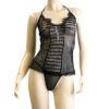Ribbon Trim Lace Mini Dress Os