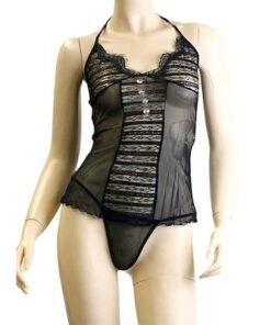Ribbon Trim Lace Mini Dress Os