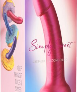 Simply Sweet - Consolador de silicona metálica de 7 pulgadas