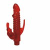 Ribbed Bunny Vibrator W/Anal Tickler Red