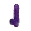 5? Vibrating Jelly Cock With Balls Purple