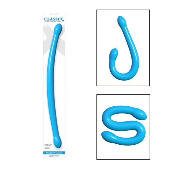 Dildo Doble Flexible Classix Double Whammy Azul Pipedream