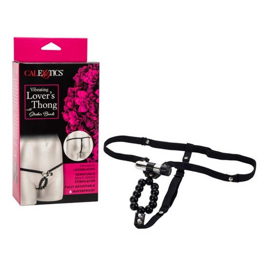 Tanga Vibradora con Stroker Beads Ajustable CalExotics Negro