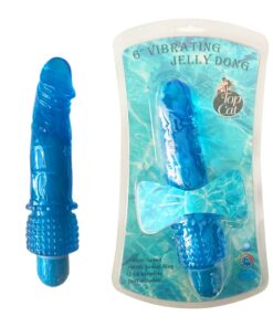 758-B/WTRPRF 6" VIBRATG JELLY- BLUE