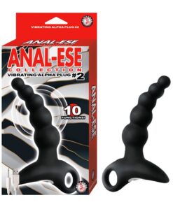 ANAL-ESE COLLECTION VIBRATING ALPHA PLUG #2-BLACK