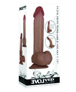 Flexskin Poseable Dildo 7.75" , Dark