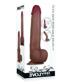 Flexskin Poseable Dildo 9", Dark