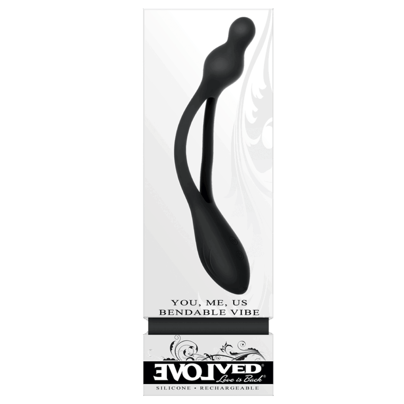 Vibrador Flexible de Silicón You Me Us Negro Evolved