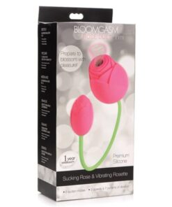 15X Rose Duet - Pink Silicone Sucking Rose & Vibrating Rose