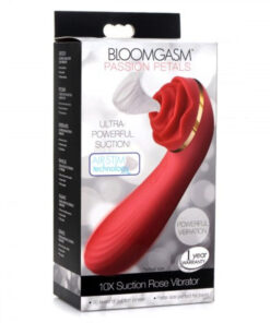 Passion Petals 10X Silicone Suction Rose Vibrator - Red