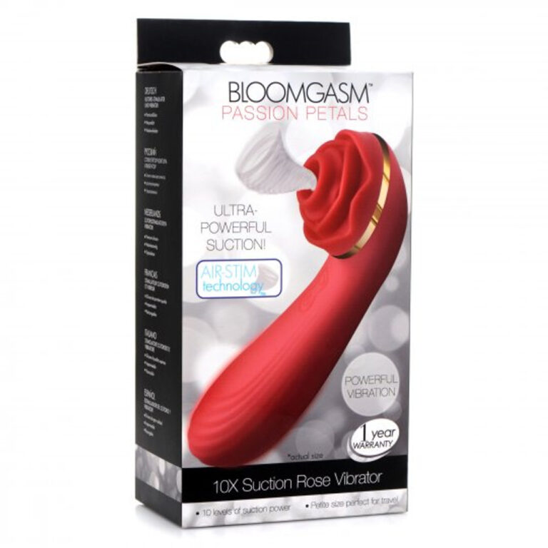 Passion Petals 10X Silicone Suction Rose Vibrator - Red · fotografía 1