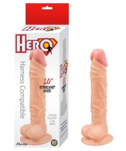 3086/HERO 10" STRAIGHT COCK-WHITE