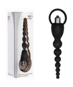A&E Silicone Vibrating Anal Beads, Black