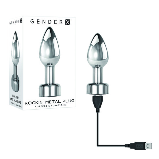 Plug Anal Vibratorio de Metal con 7 Funciones Rockin' Metal Plug Plata Gender X