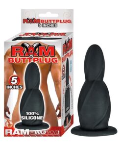 RAM BUTTPLUG 5"-BLACK