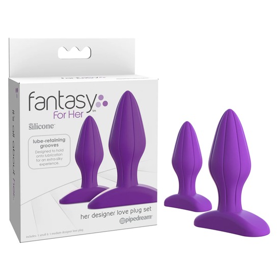 Set de Plugs Anales de Silicona Designer Love Plug Set Fantasy For Her Morado Pipedream